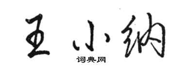 駱恆光王小納行書個性簽名怎么寫