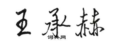 駱恆光王承赫行書個性簽名怎么寫