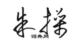 駱恆光朱操草書個性簽名怎么寫