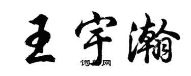 胡問遂王宇瀚行書個性簽名怎么寫