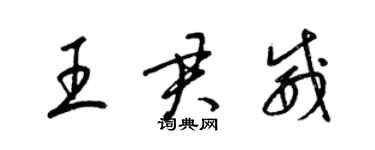 梁錦英王君威草書個性簽名怎么寫