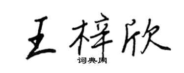 王正良王梓欣行書個性簽名怎么寫