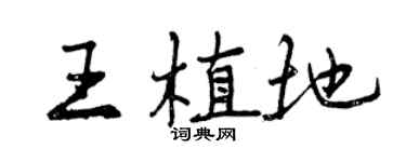 曾慶福王植地行書個性簽名怎么寫