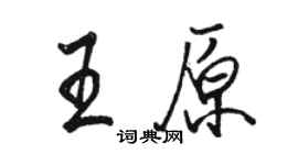 駱恆光王原行書個性簽名怎么寫