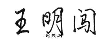 駱恆光王明闖行書個性簽名怎么寫