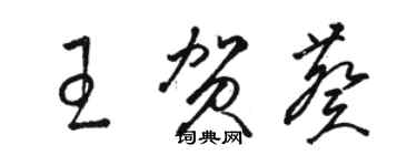 駱恆光王賀葵草書個性簽名怎么寫