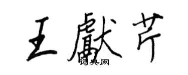 王正良王獻芹行書個性簽名怎么寫