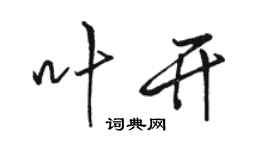 駱恆光葉開行書個性簽名怎么寫