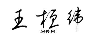 梁錦英王桓緯草書個性簽名怎么寫