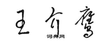 駱恆光王介鷹草書個性簽名怎么寫