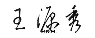 駱恆光王源秀草書個性簽名怎么寫