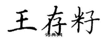 丁謙王存籽楷書個性簽名怎么寫