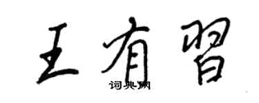 王正良王有習行書個性簽名怎么寫
