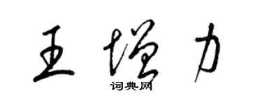 梁錦英王增力草書個性簽名怎么寫