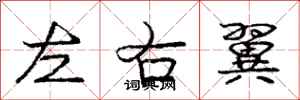 龐中華左右翼行書怎么寫