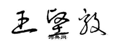 曾慶福王堅毅草書個性簽名怎么寫