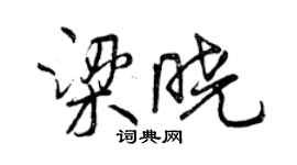 曾慶福梁曉行書個性簽名怎么寫