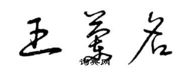 曾慶福王蘭名草書個性簽名怎么寫