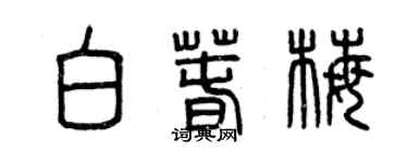 曾慶福白春梅篆書個性簽名怎么寫