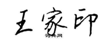 王正良王家印行書個性簽名怎么寫