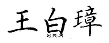 丁謙王白璋楷書個性簽名怎么寫