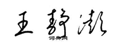 梁錦英王靜澎草書個性簽名怎么寫