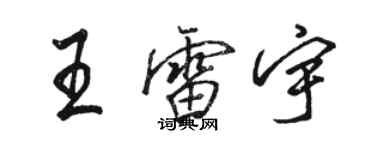 駱恆光王雷宇行書個性簽名怎么寫