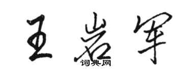 駱恆光王岩軍行書個性簽名怎么寫