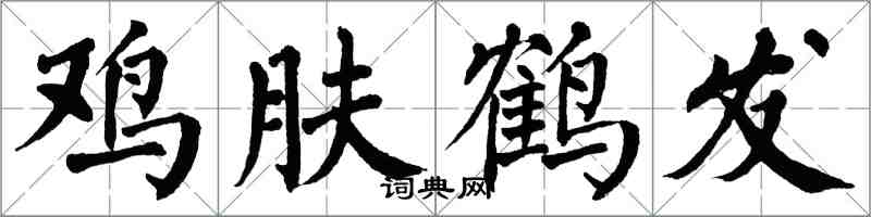 翁闓運雞膚鶴髮楷書怎么寫