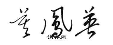 駱恆光莫鳳英草書個性簽名怎么寫