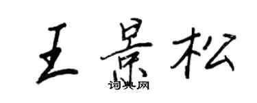 王正良王景松行書個性簽名怎么寫