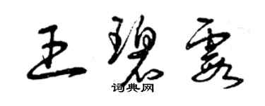 曾慶福王碧霞草書個性簽名怎么寫