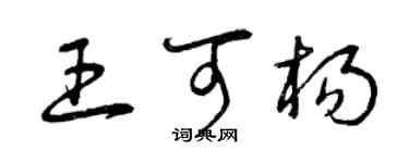 曾慶福王可楊草書個性簽名怎么寫