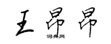 王正良王昂昂行書個性簽名怎么寫