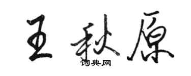 駱恆光王秋原行書個性簽名怎么寫