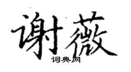 丁謙謝薇楷書個性簽名怎么寫
