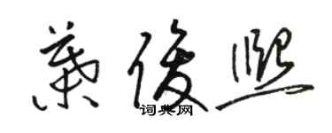 駱恆光葉俊熙草書個性簽名怎么寫