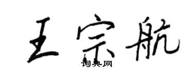 王正良王宗航行書個性簽名怎么寫