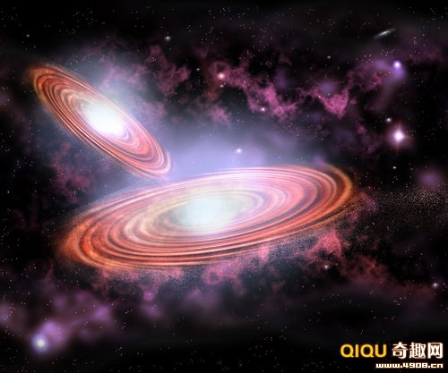 科學家發現可以同時進行兩次吞噬現象的“雙黑洞”