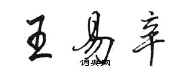 駱恆光王易辛行書個性簽名怎么寫