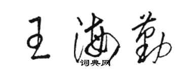 駱恆光王海勤草書個性簽名怎么寫