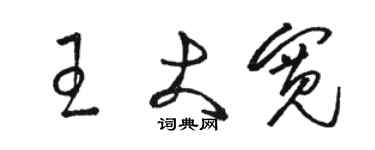 駱恆光王大寬草書個性簽名怎么寫