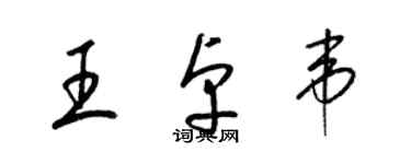 梁錦英王卓韋草書個性簽名怎么寫