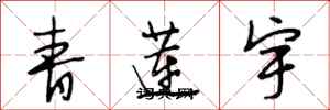 段相林青蓮宇行書怎么寫