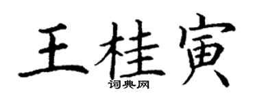 丁謙王桂寅楷書個性簽名怎么寫