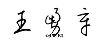 梁錦英王勇辛草書個性簽名怎么寫