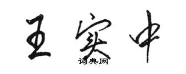 駱恆光王實中行書個性簽名怎么寫