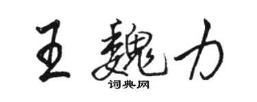 駱恆光王魏力行書個性簽名怎么寫
