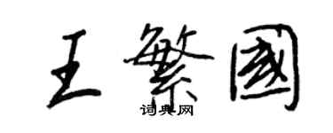 王正良王繁國行書個性簽名怎么寫