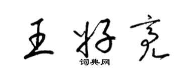 梁錦英王好亮草書個性簽名怎么寫